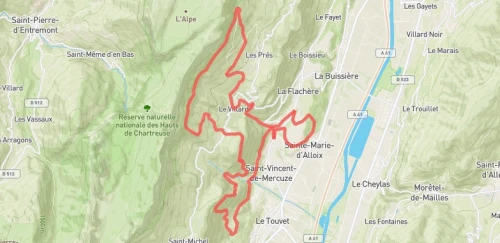 Trail rouge de la grande cascade